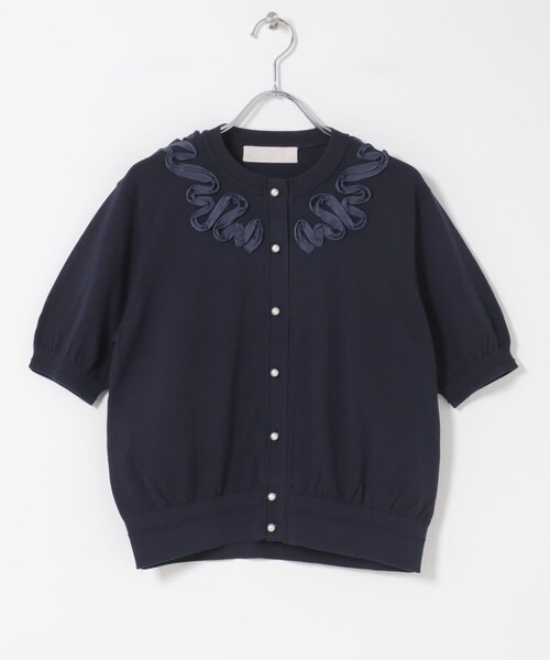 URBAN RESEARCH ROSSO（アーバンリサーチロッソ）の「MARILYN MOON　EMBROIDERY KNIT CARDIGAN（カーディガン/ボレロ・レディース・CREAM/NAVY・Free）」の6枚目の写真