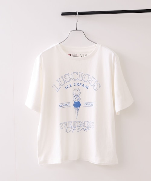 VIS(ビス)の「6/5(金)販売開始【サーティワン アイスクリーム×VIS】アソートプリントTシャツ(Tシャツ/カットソー・レディース・スミクロ/ホワイト系・F)」の3枚目の写真