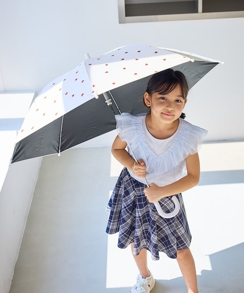 ROPE' PICNIC(ロペピクニック)の「【KIDS/キッズ】ハート柄長傘/晴雨兼用(長傘・キッズ・ホワイト系・F)」の1枚目の写真
