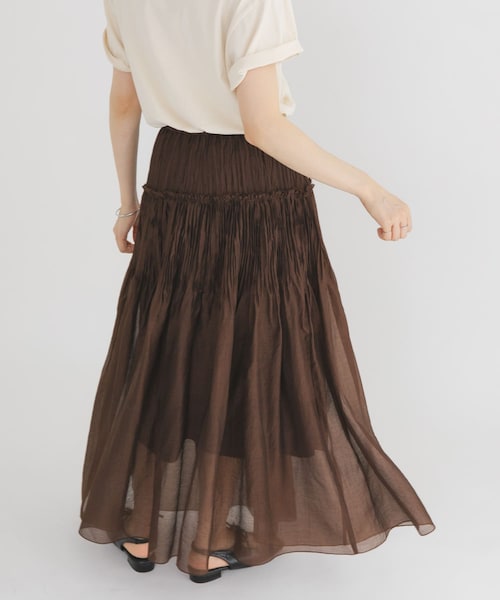 KBF（ケイビーエフ）の「タックプリーツフレアスカート（スカート・レディース・OFF/BLACK/BROWN・One）」の22枚目の写真