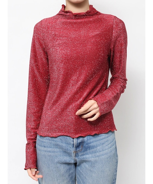 jouetie（ジュエティ）の「ラメハイネックトップス（Tシャツ/カットソー・レディース・オフホワイト/ブラック/レッド/グリーン/ブルー・M）」の10枚目の写真