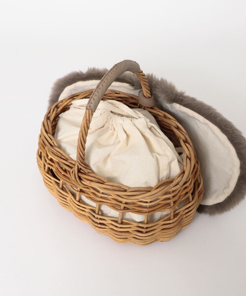 URBAN RESEARCH DOORS（アーバンリサーチドアーズ）の「ファー×アラログバッグ（かごバッグ・レディース・BEIGE/GRAY・one）」の13枚目の写真