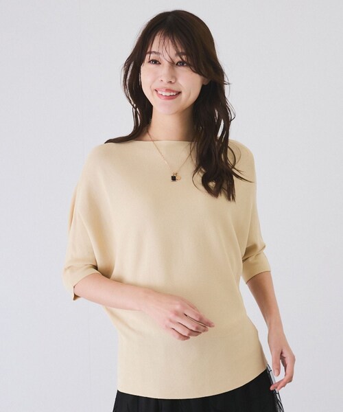 Jayro（ジャイロ）の「ドルマンニットプルオーバー（ニット/セーター・レディース・ブラック/ホワイト/ベージュ/グリーン/ライトグリーン/ネイビー/ブルー系/サックス/ピンク/ローズピンク/イエロー・F）」の19枚目の写真