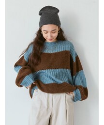 Ungrid | ワイドボーダーニット(ニット/セーター)