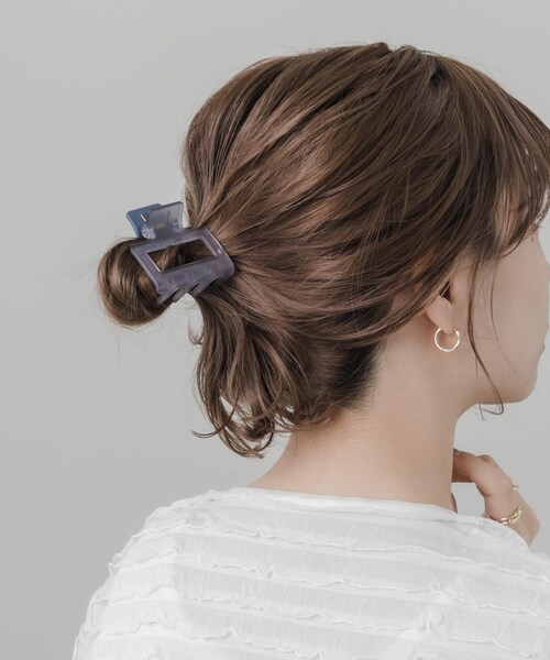 SMELLY（スメリー）の「スクエアマットカラーバンス（バレッタ/ヘアクリップ・レディース・BEG/BLU・-）」の14枚目の写真