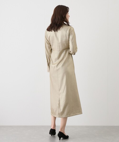 Jayro（ジャイロ）の「開衿Iラインワンピース（ワンピース・レディース・チャコール/キナリ/ベージュ・M）」の7枚目の写真