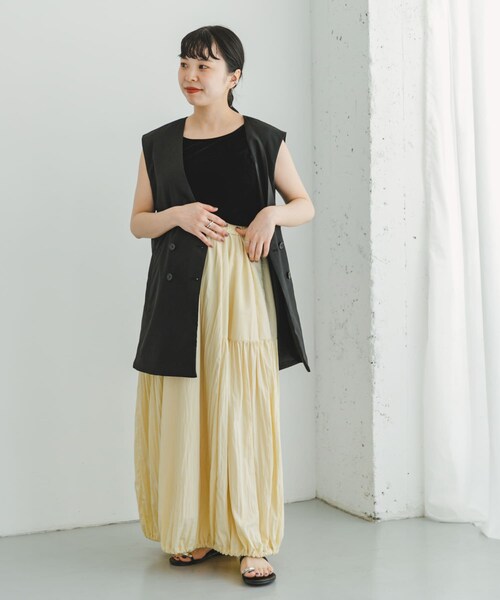 ITEMS URBANRESEARCH（アイテムズ アーバンリサーチ）の「シアーベロアスクエアタンクトップ（タンクトップ・レディース・BEG/BLK/BRD・FREE）」の14枚目の写真