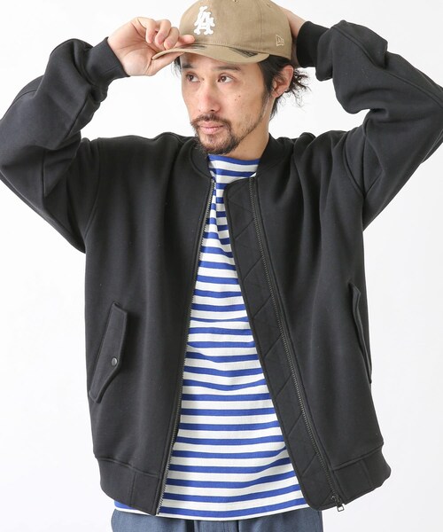 URBAN RESEARCH Sonny Label（アーバンリサーチサニーレーベル）の「裏毛スウェットMA-1ブルゾン（MA-1・メンズ・ライトキャメル/杢グレー/ブラック・M/L）」の8枚目の写真