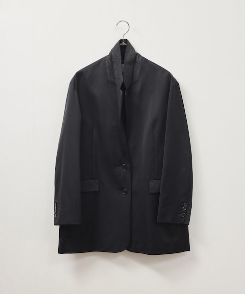 ADAM ET ROPE'（アダムエロペ）の「シルキーリラックスジャケット（テーラードジャケット・レディース・ブラック/ベージュ・36/38）」の20枚目の写真