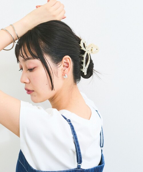 VIS（ビス）の「ドットリボンバンス（バレッタ/ヘアクリップ・レディース・ブラック/ホワイト・F）」の9枚目の写真