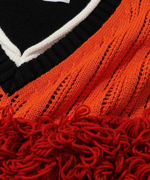 ADAM ET ROPE'(アダムエロペ)の「【LIBRIO MENDONCA/リブリオ メンドンサ】KNIT MOP VEST(ベスト・メンズ・ブラック/グリーン・F)」の12枚目の写真