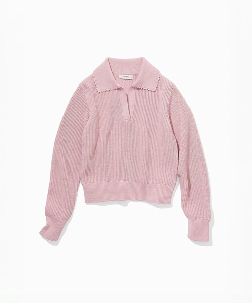 ROPE'（ロペ）の「オーガニックコットンポロニットプルオーバー/イージーケア（ニット/セーター・レディース・ホワイト系/ネイビー/レッド系/ピンク・F）」の12枚目の写真