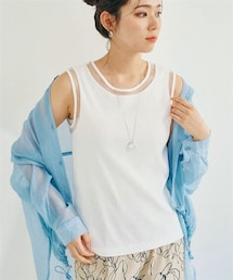 nissen | シアー切替タンクトップ(キャミソール)