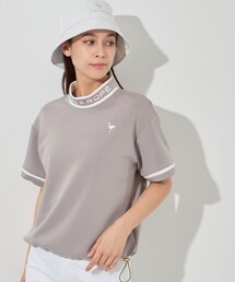 ROPE' | ダンボールニット5分袖配色プルオーバー/セットアップ対応・UV・接触冷感(Tシャツ/カットソー)