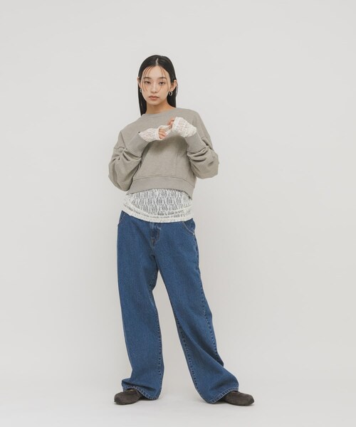 KBF（ケイビーエフ）の「コンパクトフォルムスウェット（スウェット・レディース・BEIGE/L.BLUE/NAVY・One）」の13枚目の写真