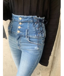 EMODA | サイドレースアップハイウエストパギンス(デニムパンツ)