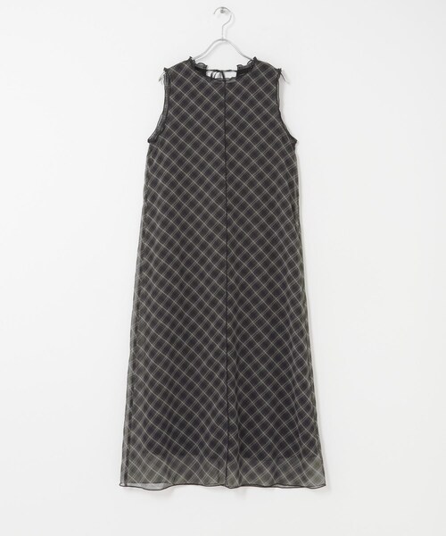 SENSE OF PLACE by URBAN RESEARCH(センスオブプレイスバイアーバンリサーチ)の「チェックシアーナローワンピース(ワンピース・レディース・BLACK/BROWN/BEIGE・One/COMPACT)」の9枚目の写真