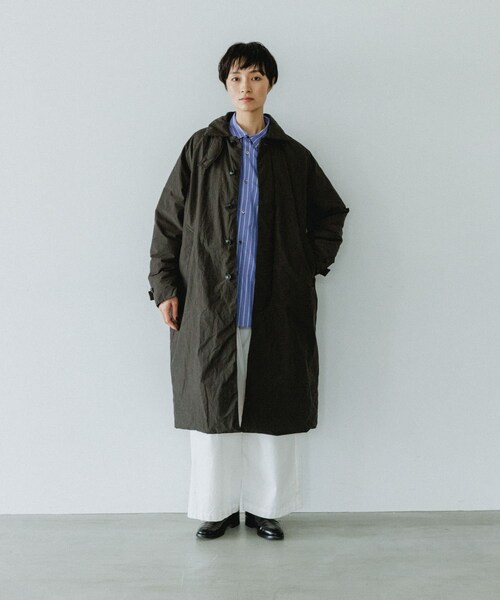 かぐれ（カグレ）の「コットンダウンコート（その他アウター・レディース・BEIGE/INK BLACK・Free）」の4枚目の写真