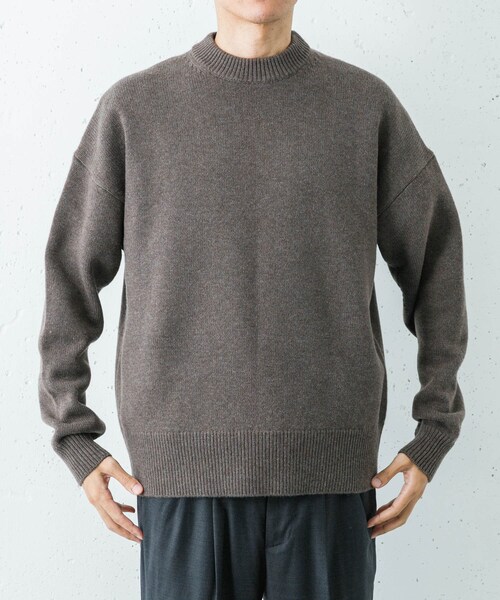 URBAN RESEARCH（アーバンリサーチ）の「new basic　WOOL CASHMERE CHUNKY SWEATER（ニット/セーター・メンズ・CHARCOAL/BROWN・M/L/XL）」の11枚目の写真