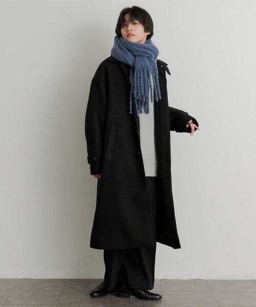 SENSE OF PLACE by URBAN RESEARCH(センスオブプレイスバイアーバンリサーチ)の「『ユニセックス』フリンジストール(ストール/ショール・メンズ・BLUE/BLACK/GRAY/GREIGE・one)」の15枚目の写真