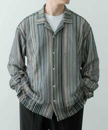 ITEMS URBANRESEARCH | マルチストライプレースオープンカラーシャツ(シャツ/ブラウス)