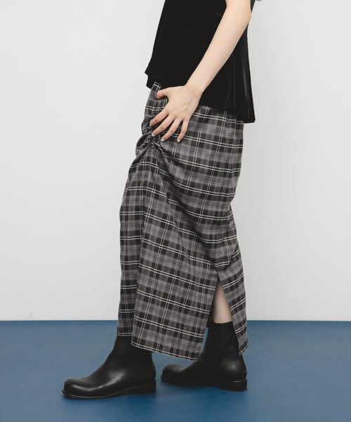 KBF（ケイビーエフ）の「サイドデザインチェックスカート（スカート・レディース・BLACK/YELLOW/BLUE・one）」の6枚目の写真