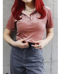 EVRIS | ベロアスキッパーショートトップス(Tシャツ/カットソー)