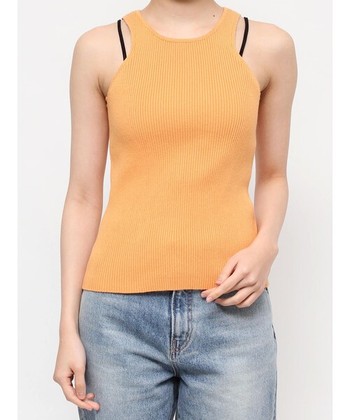 Ungrid（アングリッド）の「アメスリニットタンクトップ（タンクトップ・レディース・ピンク/オレンジ/ネイビー/シルバー・F）」の7枚目の写真