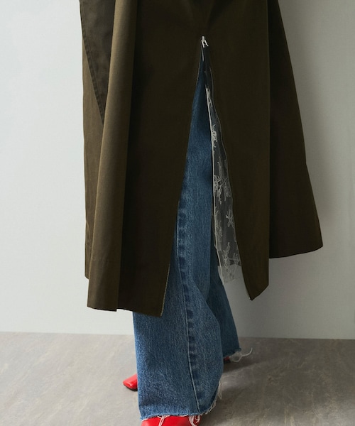 ADAM ET ROPE'(アダムエロペ)の「【WEB限定】スタンドカラーロングモッズコート(モッズコート・レディース・ブラック/オフホワイト/カーキ系・F)」の14枚目の写真