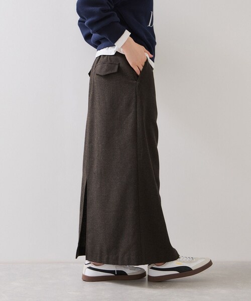 VIS（ビス）の「へリンボーンIラインロングスカート/セットアップ対応（スカート・レディース・チャコール/ダークブラウン・M/S）」の9枚目の写真