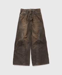 ADAM ET ROPE' | 【NVRFRGT/ネヴァーフォーゲット】3D TWISTED WIDE LEG JEANS MUD FADE(デニムパンツ)