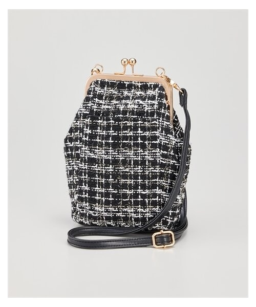 nissen（ニッセン）の「きれいめがま口ミニショルダーバッグ（選べるショルダー長さ）（ショルダーバッグ・メンズ・【ドロップ】黒(スムース)/1/【ドロップ】ツイード調/1/【ドロップ】黒(スムース)/2/【ドロップ】ツイード調/2/黒(スムース)/ツイード調・【不要】Y/1=約72~約130cm/2=約92~約171cm）」の5枚目の写真