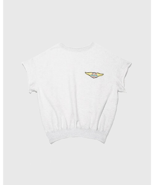 ADAM ET ROPE'(アダムエロペ)の「【BOWWOW/バウワウ】WING PATCH SS SWEATSHIRT(スウェット・メンズ・グレー・L/M/XL)」の1枚目の写真