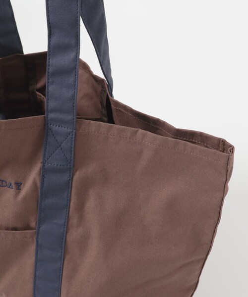 URBAN RESEARCH Sonny Label（アーバンリサーチサニーレーベル）の「SLEEPY WEEKDAY TOTEBAG（トートバッグ・レディース・BRN×NVY/GREEN/NAVY・One）」の10枚目の写真