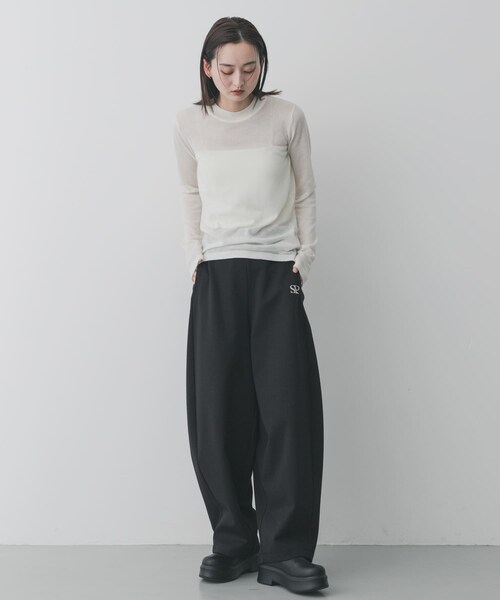 SENSE OF PLACE by URBAN RESEARCH（センスオブプレイスバイアーバンリサーチ）の「ワンポイントシシュウスウェットパンツ（スウェットパンツ・レディース・GRAY/BLACK・S/M）」の7枚目の写真