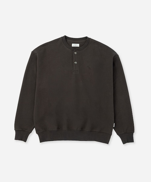 Saturdays NYC(サタデーズ ニューヨークシティ )の「Bowery Henley Neck Sweatshirt(スウェット・レディース・スミクロ/グレー・L/M/S/XL)」の1枚目の写真