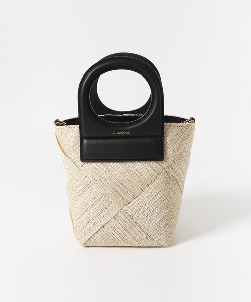 URBAN RESEARCH ROSSO（アーバンリサーチロッソ）の「VIOLAd’ORO　レザーハンドルアバカメッシュバッグ（ショルダーバッグ・レディース・NATU BLK・-）」の2枚目の写真