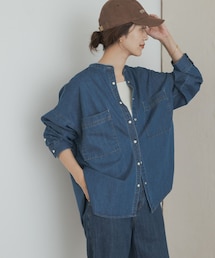 URBAN RESEARCH DOORS | デニムバンドカラーシャツ(シャツ/ブラウス)