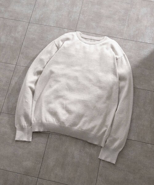 ITEMS URBANRESEARCH（アイテムズ アーバンリサーチ）の「カシミヤ×コットンクルーネックセーター（ニット/セーター・メンズ・GRY/BRD/MOC/BLK・M/L）」の2枚目の写真