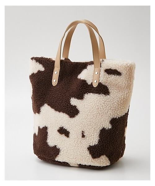 nissen（ニッセン）の「polka polka(ポルカポルカ)ボアトートバッグ（A4対応）（トートバッグ・メンズ・アイボリー/ブラック/モカ/グレーベージュ/ヒョウ柄/カウ/ブラック/カウ/ブラウン・Y）」の5枚目の写真