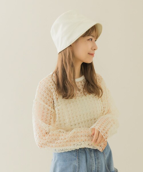 SMELLY（スメリー）の「フロントラインフェイクレザーハット（ハット・レディース・BLK/IVO・-）」の8枚目の写真