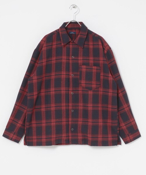 ITEMS URBANRESEARCH(アイテムズ アーバンリサーチ)の「ツイードチェックリングドットボタンシャツ(シャツ/ブラウス・メンズ・BLACK/OLIVE/RED・M/L)」の14枚目の写真