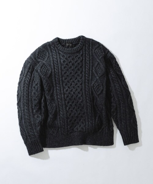 EKAL（エカル）の「アランニットプルオーバー（ニット/セーター・メンズ・チャコール/ブラウン/ネイビー・M/L）」の2枚目の写真