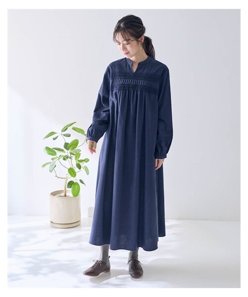 nissen（ニッセン）の「レースピンタックワンピース【Otona Purete】（ワンピース・レディース・ネイビー/グレー・M/L/LL/3L/4L/5L/6L）」の14枚目の写真
