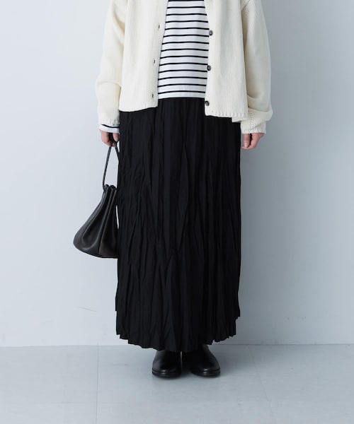 かぐれ（カグレ）の「コットンクリンクルスカート（スカート・レディース・OFF/GRAY/BLACK・Free）」の3枚目の写真