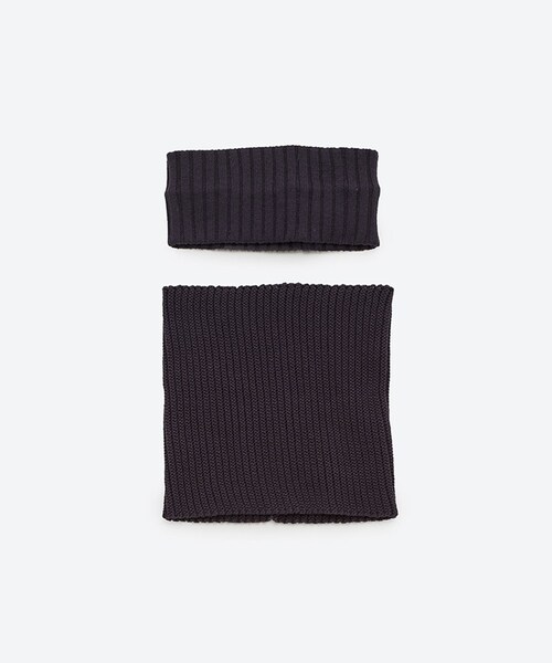 ADAM ET ROPE'(アダムエロペ)の「【J'aDoRe限定】【KIJIMA TAKAYUKI(キジマ タカユキ)】CASHMERE KNIT HEAD BAND&NECK WARMER(ヘアバンド・レディース・ブラック/チャコール・F)」の3枚目の写真