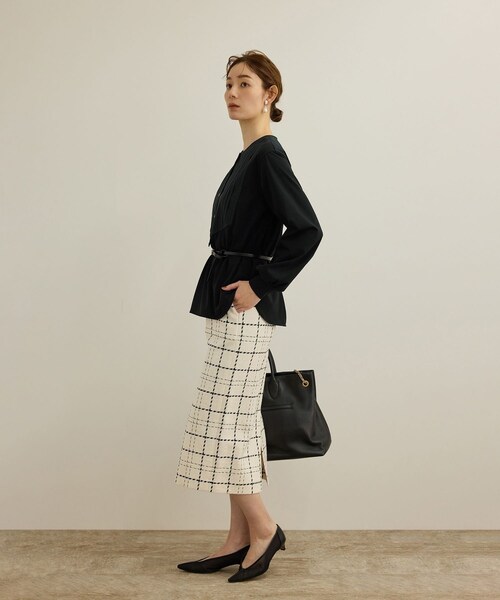 ROPE'(ロペ)の「【洗える】布帛コンビシャツカットソー(Tシャツ/カットソー・レディース・ブラック/ホワイト・F)」の12枚目の写真