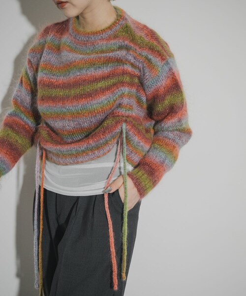 THE GOODLAND MARKET（ザグッドランドマーケット）の「cwtch　PSYCHEDELIC KNIT TOPS（ニット/セーター・レディース・NAVY/YELLOW・Free）」の18枚目の写真