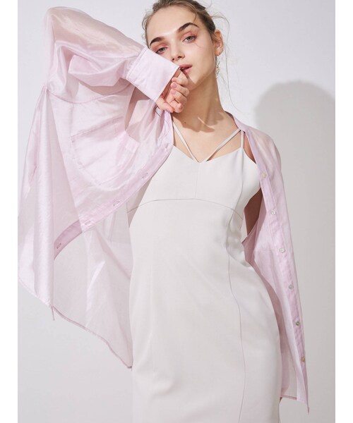 MERCURYDUO（マーキュリーデュオ）の「バックタックスキッパーシアーシャツ（シャツ/ブラウス・レディース・オフホワイト/ピンク/ベージュ/ミントグリーン/アイスブルー・F）」の4枚目の写真