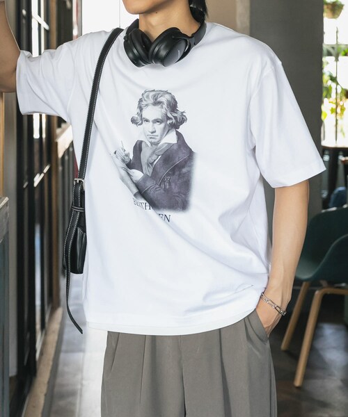 SENSE OF PLACE by URBAN RESEARCH(センスオブプレイスバイアーバンリサーチ)の「ヴィンテージライクTシャツ(ベートーヴェン)(Tシャツ/カットソー・メンズ・WHITE/BLACK/L.GRAY/YELLOW・M/L)」の8枚目の写真